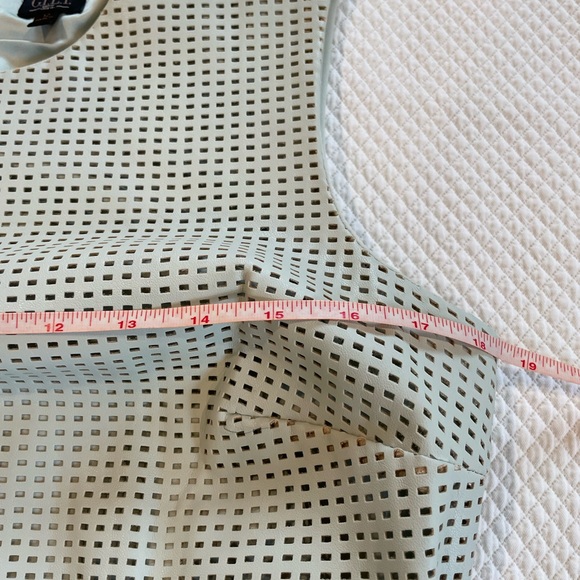 GILI | Faux Leather Ponte | Sleeveless Peplum Top Mint Green  Size 12 - Picture 6 of 6